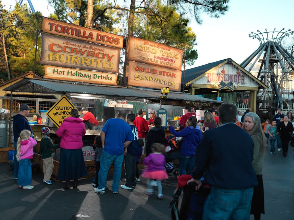 Food cooking on the Texas Skillet flat-top griddle