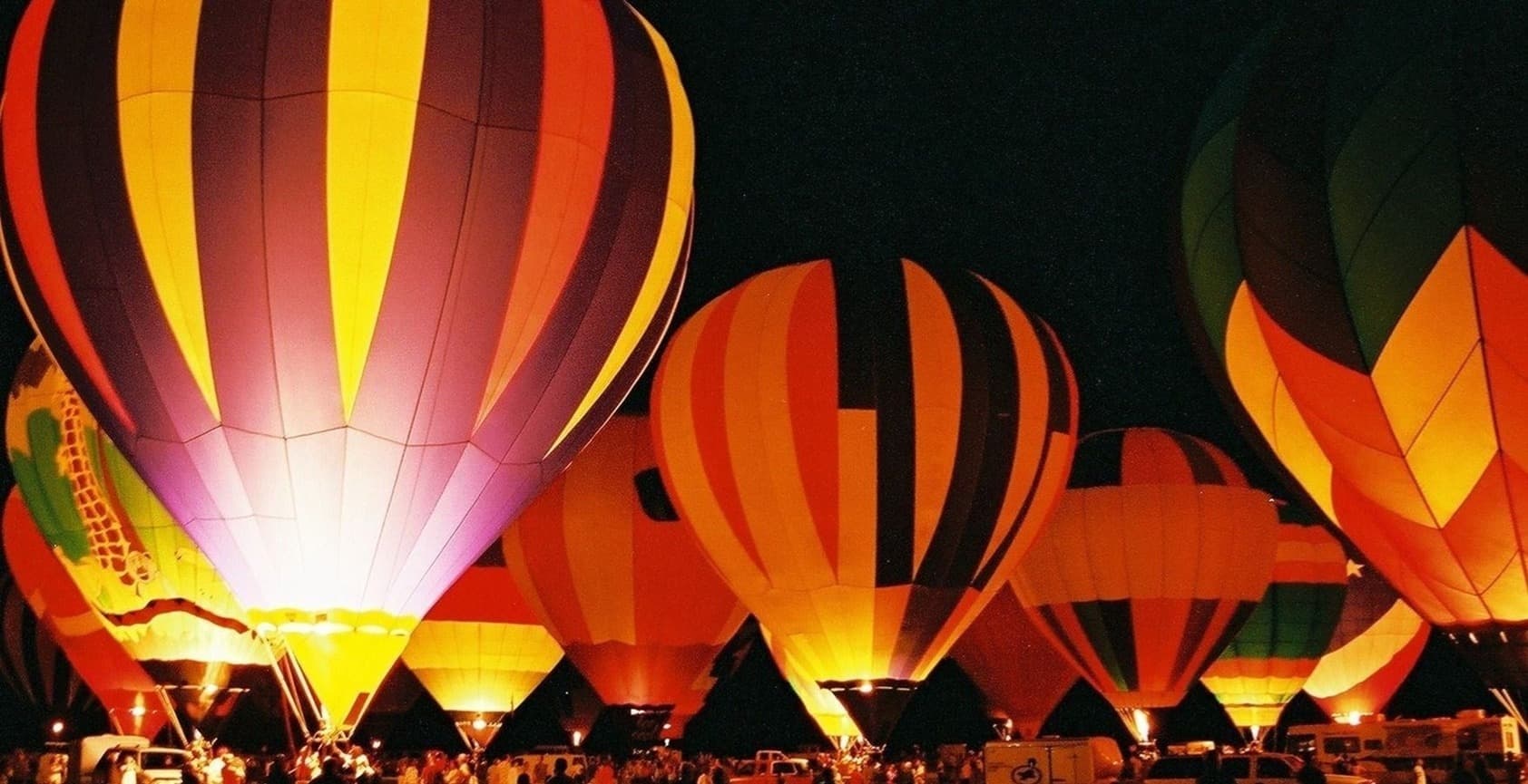 Plano Balloon Festival hot air ballons at night